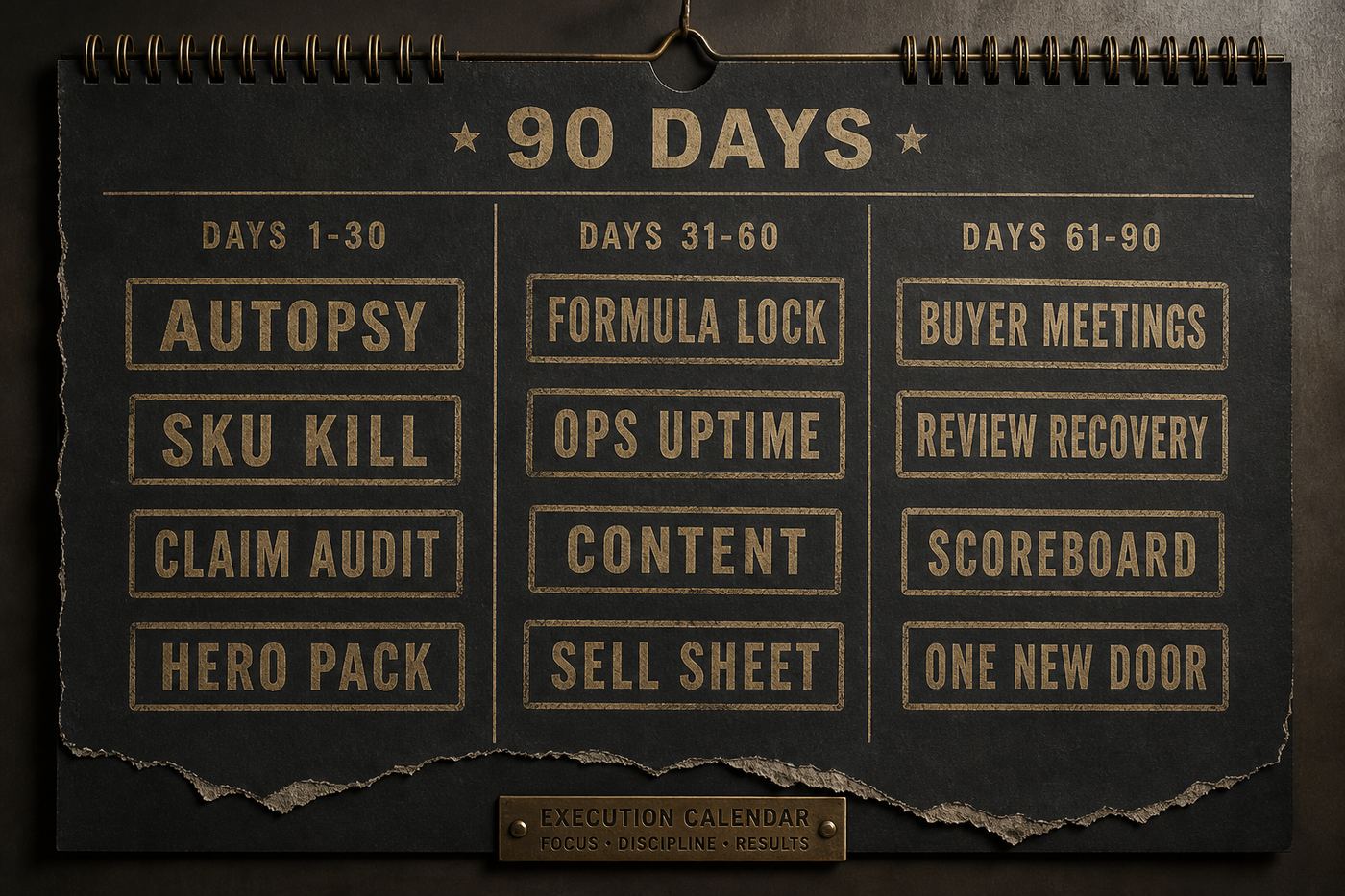 Visual of the ninety-day rebuild process